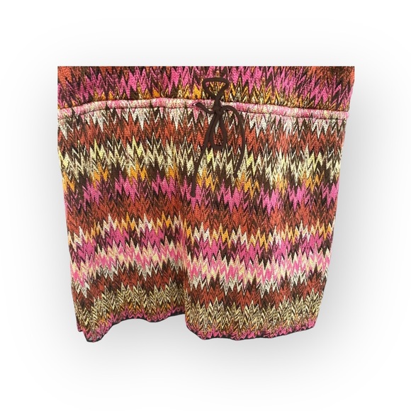 new Papillon Blanc 🝮 Sheer Woven Chiffon Top 🝮 Ikat Stripe 🝮 Pink Brown 🝮 L